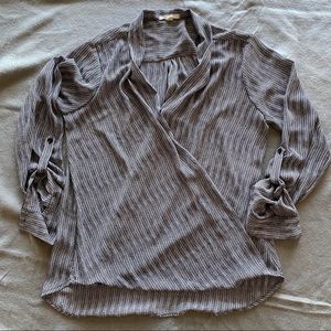 Cross-body v-neck blouse